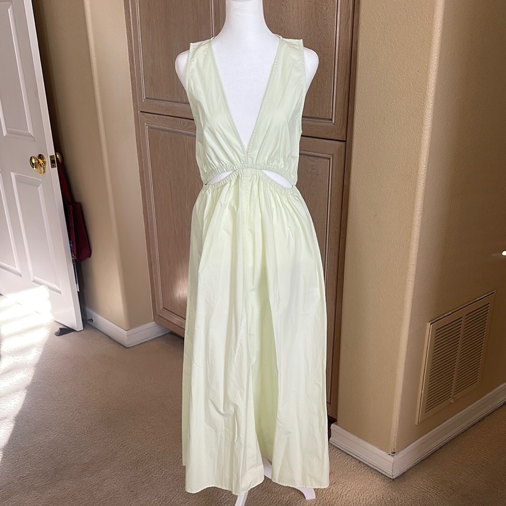 Zara light lime green cut out  Dress